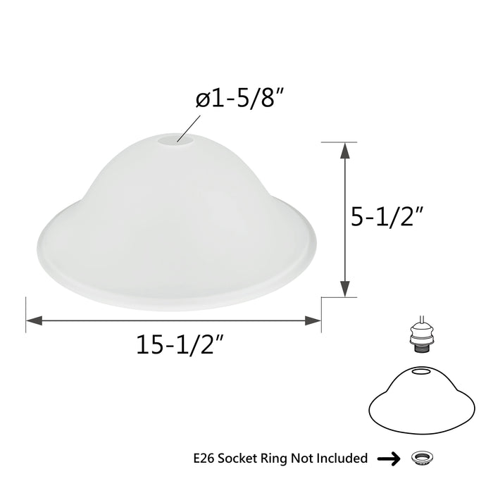 # 23101-21 Frosted Transitional Style Replacement Torchiere Glass Shade, 5-1/2" high x 15" diameter