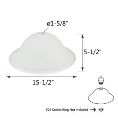 # 23101-21 Frosted Transitional Style Replacement Torchiere Glass Shade, 5-1/2" high x 15" diameter