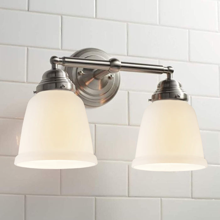 # 23104-4 Transitional Style Replacement Bell Shaped Antique Glass Shade, 2 1/8" Fitter Size, 4 1/2" high x 4 5/8" diameter, 4 Pack