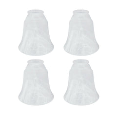 # 23105-4 Transitional Style Replacement Bell Shaped Alabaster Glass Shade, 2 1/8" Fitter Size, 5 1/2" high x 5" diameter, 4 Pack
