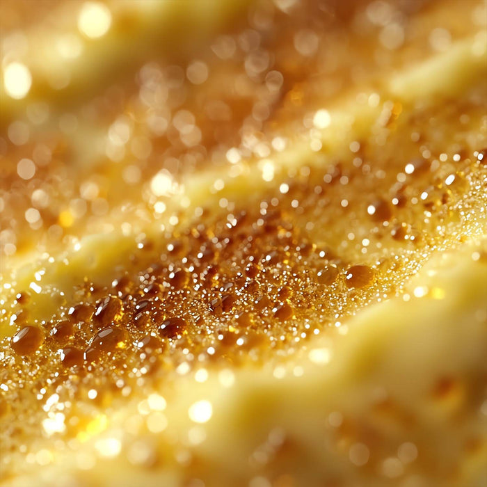 Close-up of a textured surface with a warm, amber color.