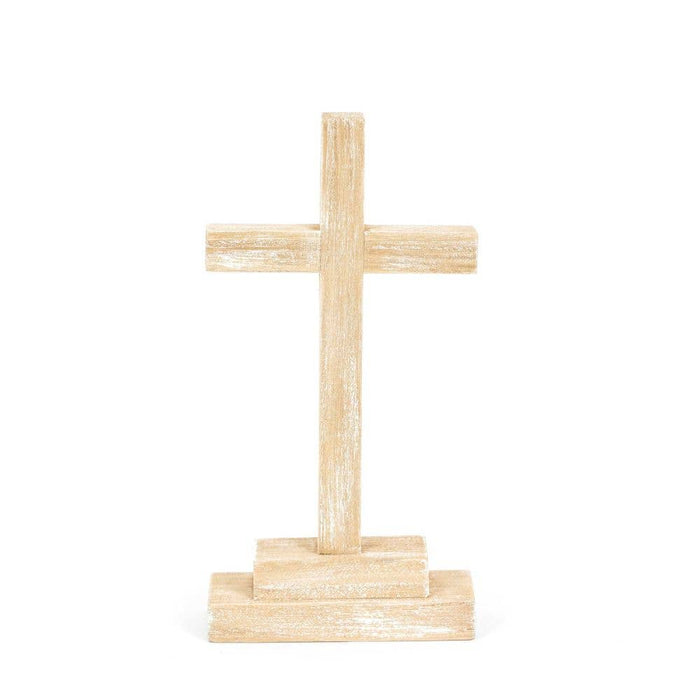 31012 - 5x10x2 wood shape on stand (CROSS) Home decor