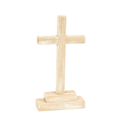 31012 - 5x10x2 wood shape on stand (CROSS) Home decor