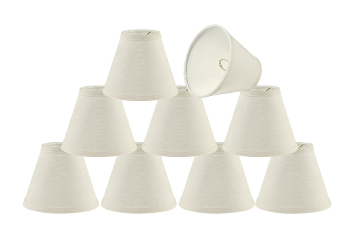 # 32127-X Small Hardback Empire Shape Chandelier Clip-On Lamp Shade Set of 2, 5, 6, and 9, Transitional Design in Off White, 6" bottom width (3" x 6" x 5")