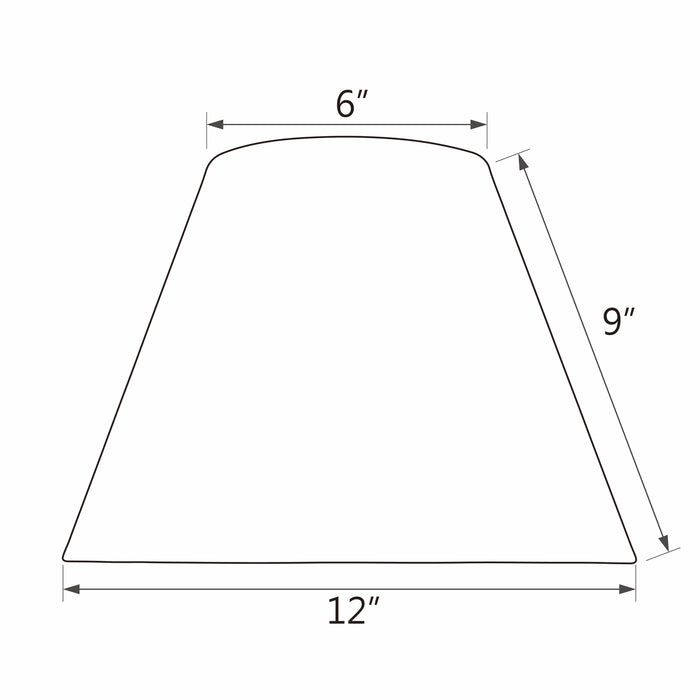 # 32629 Transitional Hardback Empire Shaped Spider Construction Lamp Shade in White, 12" wide (6" x 12" x 9")