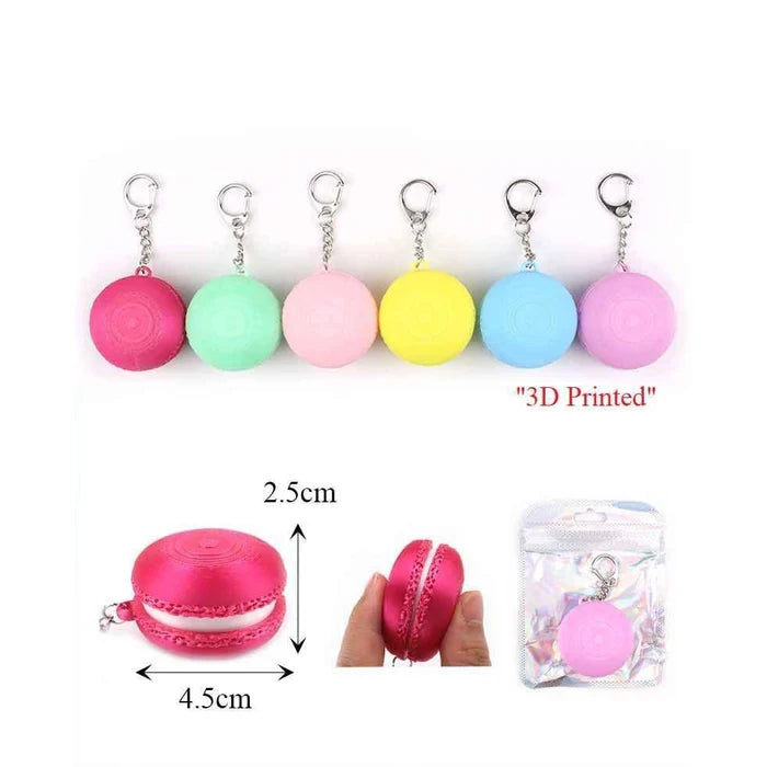 3D Printed Macaron Clicker Keychain Case Set – Mini Cute Coin Purse, Small Storage Container, Pill Box & Jewelry Organizer Bag Charm (KBC-0817)