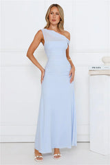 Bloom Baby Off Shoulder Maxi Dress Blue