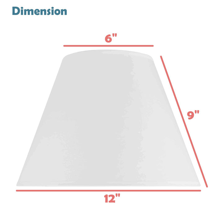 # 58881 Transitional Hardback Empire Shape UNO Construction Lamp Shade in White, 12" wide (6" x 12" x 9")