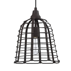 # 61130-11, One-Light Hanging Mini Pendant Ceiling Light, Transitional Design in Rust Finish, 10" Wide