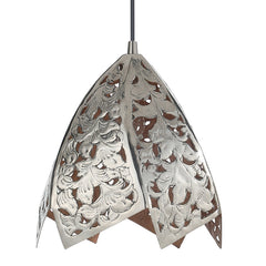 # 61131-11, One-Light Hanging Mini Pendant Ceiling Light, Transitional Design in Nickel Finish, 12" Wide