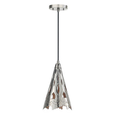 # 61132-11, One-Light Hanging Mini Pendant Ceiling Light, Transitional Design in Nickel Finish, 7 3/4" Wide