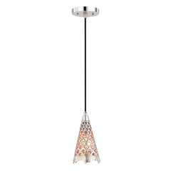 # 61133-11, One-Light Hanging Mini Pendant Ceiling Light, Transitional Design in Nickel Finish, 5 1/2" Wide