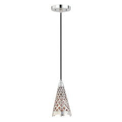 # 61133-11, One-Light Hanging Mini Pendant Ceiling Light, Transitional Design in Nickel Finish, 5 1/2" Wide
