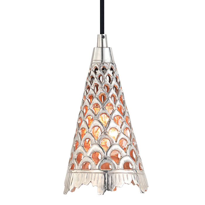 # 61133-11, One-Light Hanging Mini Pendant Ceiling Light, Transitional Design in Nickel Finish, 5 1/2" Wide