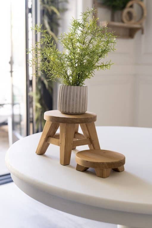 6x6x2 natural wood riser (ROUND MINI) ORGANIZE Home - 11002