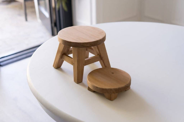 6x6x2 natural wood riser (ROUND MINI) ORGANIZE Home - 11002