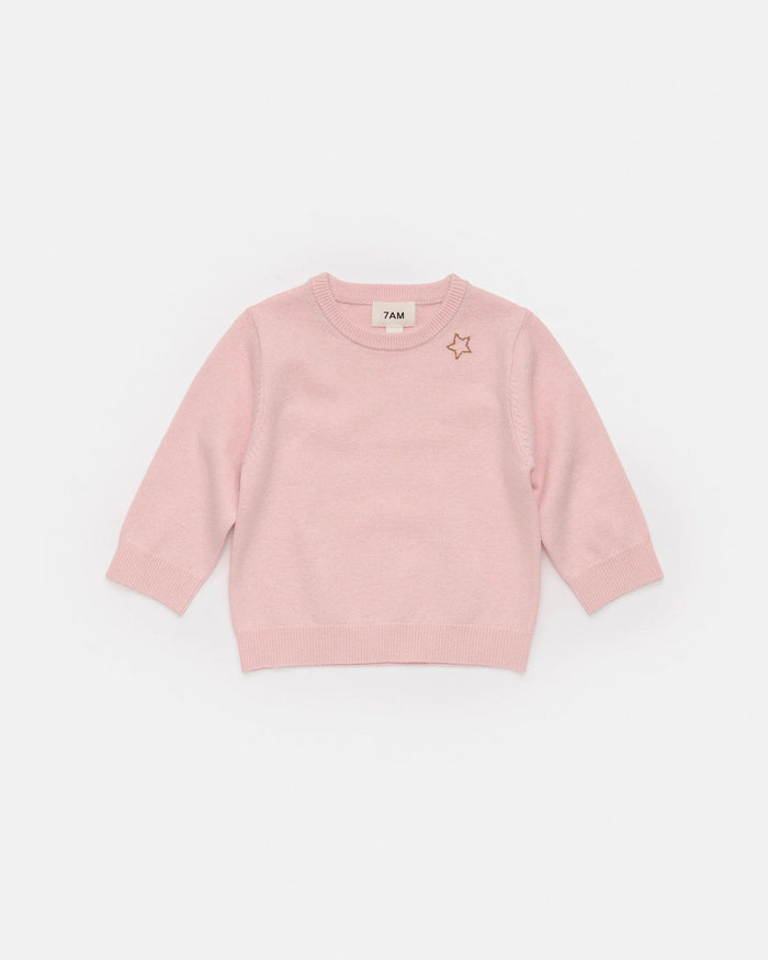 7AM Enfant Faux Cashmere Crewneck in Ballerina
