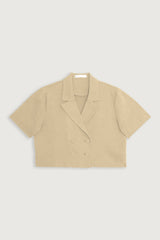 COTTON LINEN WOVEN TOP