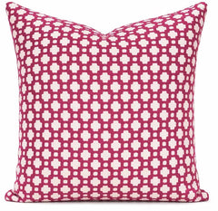 Sale: Schumacher Betwixt Raspberry Pink and Ivory Pillow Cover