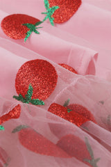 Strawberry Pink Sweet A-line Short Dress