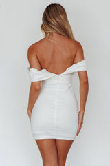 Oui Madame Off Shoulder Mini Dress Off White