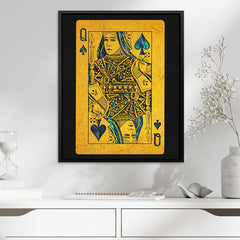 Abalone Queen of Spades - Gold Queen Canvas Print