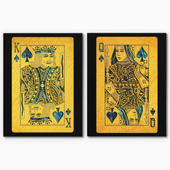 Abalone Royal Spades Cards - Wall Art in Black Frame
