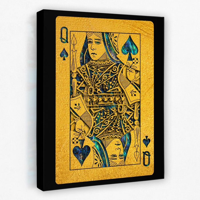 Abalone Royal Spades Cards - Gold Wall Art for Game Room