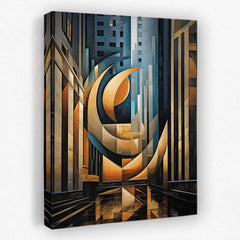 Abstract Financial District - Architecture Canvas Wall Art