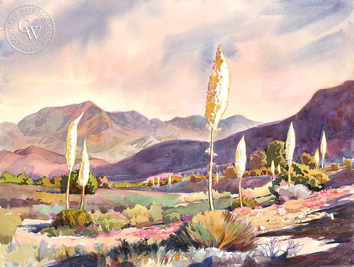 Acton Candles, watercolor painting by Glen Knowles (American art). Original painting and fine art giclée reproduction by California Watercolor for wall decor.