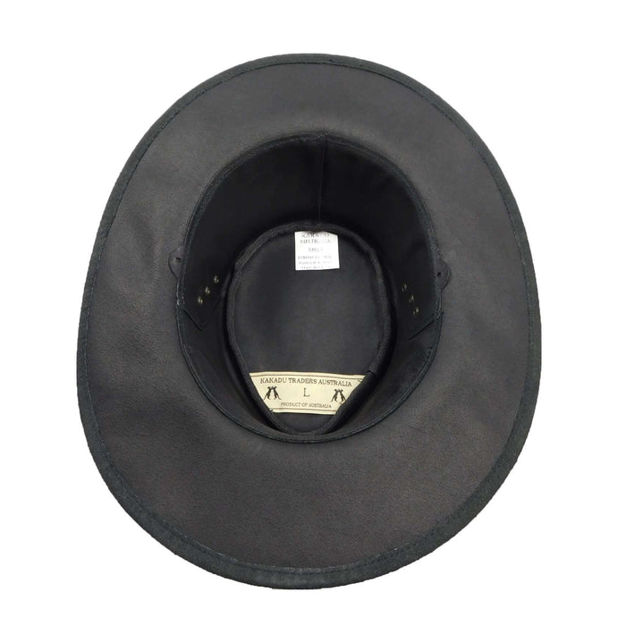 Alice Leather Hat by Kakadu Australia - Black Safari Hat Kakadu