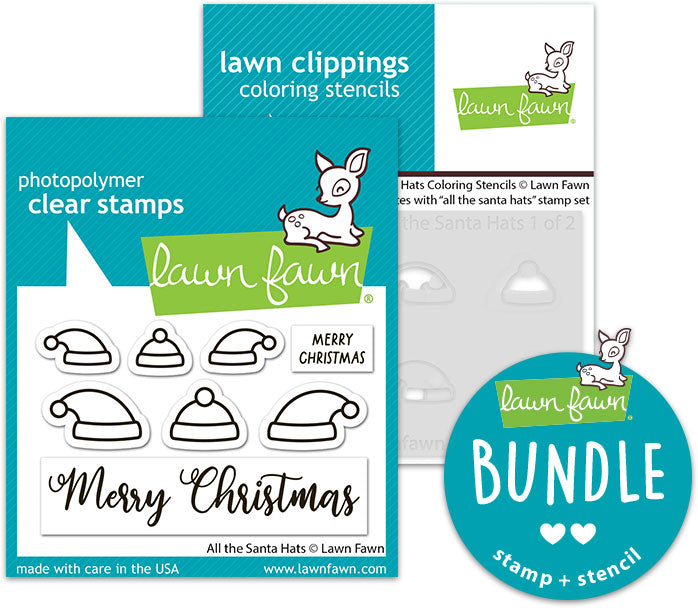all the santa hats (stamp+coloring stencil bundle)