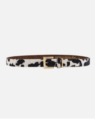 Amsterdam Heritage Aliza Leather Belt in Cow Print