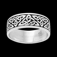vkngjewelry Bagues 925 Sterling Silver Celtic Triquetra Knot Band Ring