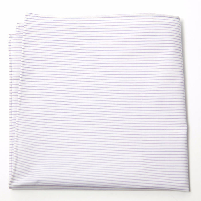 Attractive Lavender and White Striped Cotton Pocket Square by Put This On