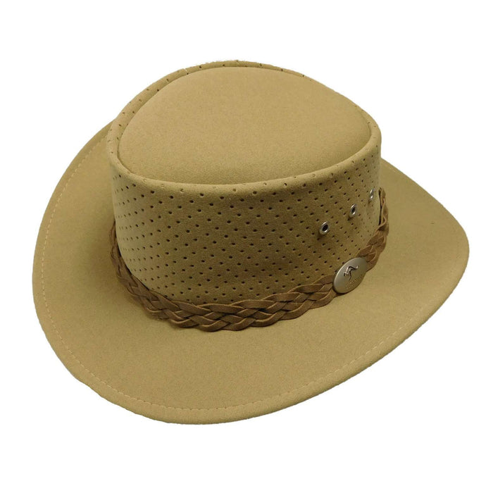 Aussie Chiller Perforated Bushie Hat Safari Hat Aussie Chiller MSFS996KHM Camel M