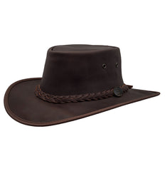 Australian Full-Grain Cattle Leather Outback Hat - Red Rock Hats Safari Hat Red Rock Hats 1071BR5L Brown Large (57 cm)