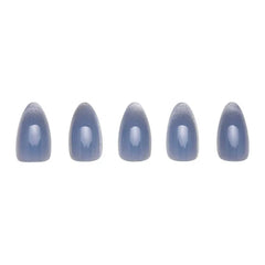Baby Blues Press-On Nails|Pastel Blue|Velvet Metallic Finish