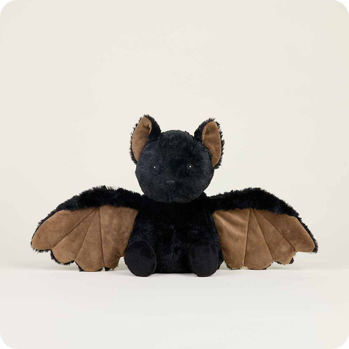 Plush bat toy with brown wings on a white background
