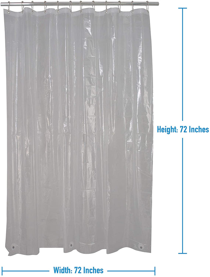 Bath Bliss Sanitized Peva Shower Liner in Super Clear 10 Gauge (70x72)