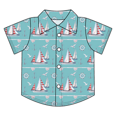 Beckett Sailboats Bamboo Button Down Tee (Pre-Order)
