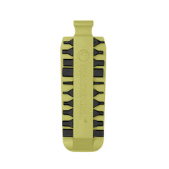 Mojito Leatherman bit kit holder with multiple interchangeable screwdriver bits arranged on both sides, featuring the Leatherman logo embossed in the center.