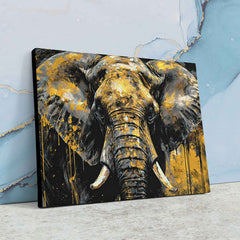 Black and Gold Elephant - Animals Art