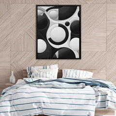 Black and White Circles - Black and White Art for Bathroom