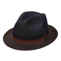 Black Fedora Hat with Tweed Brim - Scala Hats Fedora Hat Scala Hats ms377bkm Black Medium