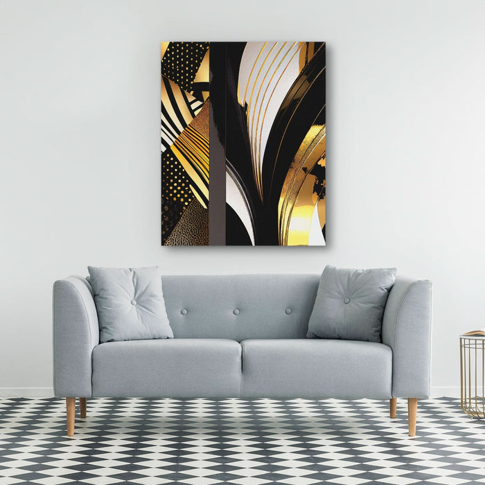 Black Gold Abstract V-1 - Wall Art