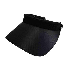 Black Mesh Band Golf Sun Visor with Coil Lace by GloveIt Visor Cap GloveIt V237 Black