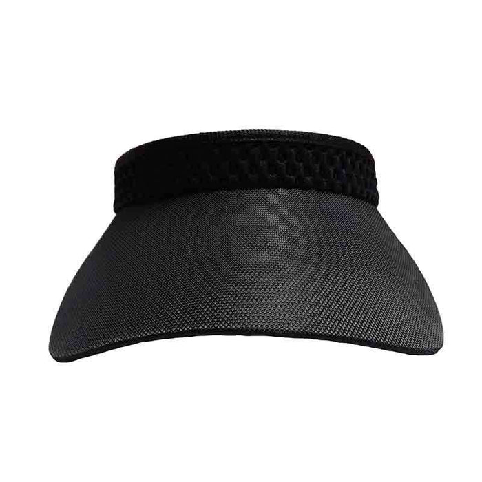 Black Mesh Band Golf Sun Visor with Coil Lace by GloveIt Visor Cap GloveIt