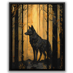 Black Wolf's Den - Black Wolf Canvas Print