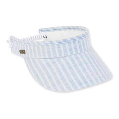 Blair Striped Cotton Sun Visor with Coil - Sun 'N' Sand Hat Visor Cap Sun N Sand Hats HH2254A Blue